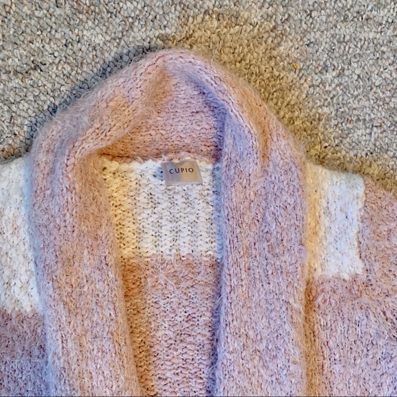 Cupid Fuzzy Open Front Cardigan Sweater - Picture 2 of 3